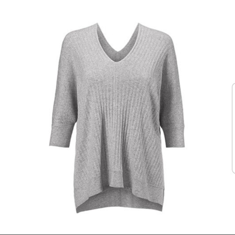 CAbi Gray V-Neck Top